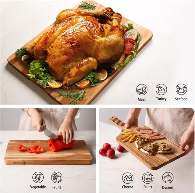 Thumbnail 1 de YUSOTAN Teak Wood Cutting Board Set 3 🍽