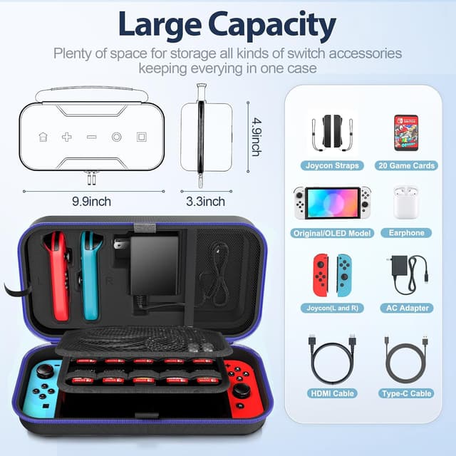 Thumbnail 2 de Switch Carrying Case Compatible with Nintendo OLED 20-Game