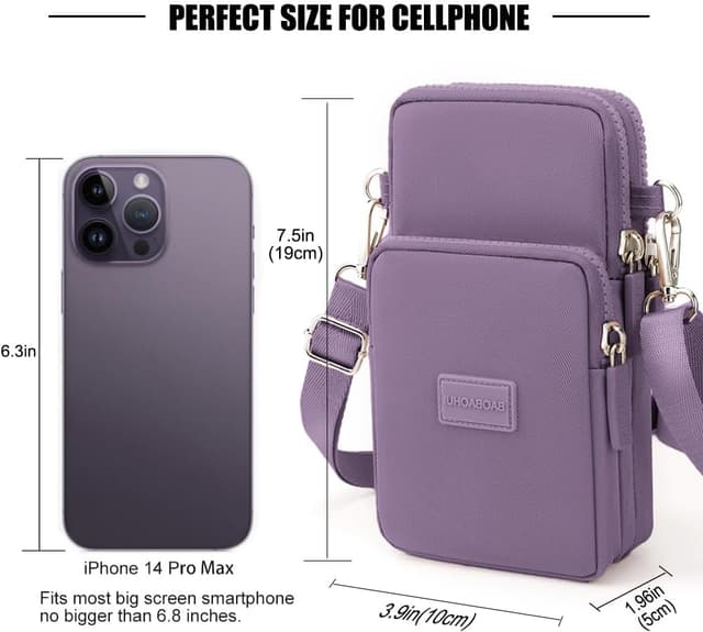 Detalle de DuoLmi waterproof crossbody phone pouch bag for women (20 x 10 x 5 cm) with adjustable strap