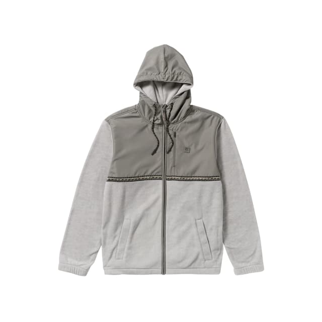 Detalle de Billabong Boundary Lite Zip: forro polar de hombre con cremallera y detalles ripstop