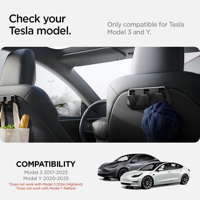 Thumbnail 1 de Spigen Tesla Model Y & 3 ganci seggiolino 2 pezzi