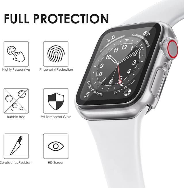 Detalle de Tuocal 2-Pack Hard PC Case for Apple Watch 40mm (SE/Series 6/5/4) – Clear protective screen cover