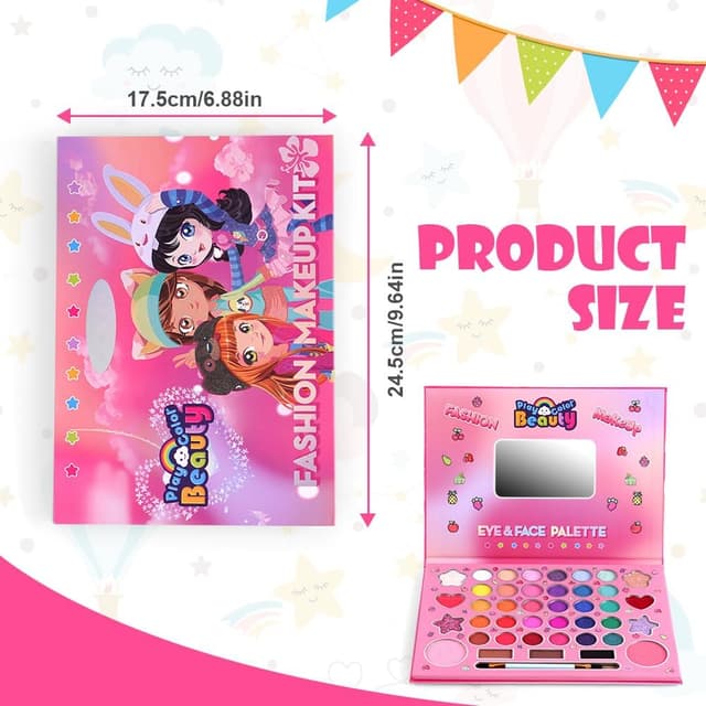 Detalle de Aomig Trucco Ombretti per Bambini Sirena: set lavabile per gioco di finzione (3–8 anni)