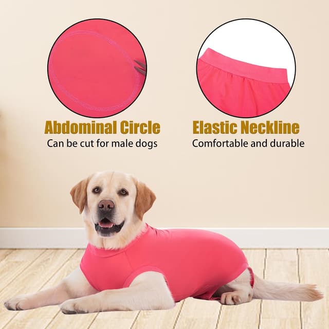 Detalle de Axcimond Dog Surgery Recovery Suit (Medical Pet Shirt) for Female & Male Dogs – Cone Collar Alternative