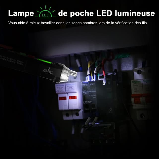 Thumbnail 5 de KAIWEETS HT100 Détecteur de tension 12V–1000V