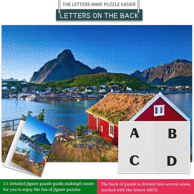 Thumbnail 6 de HUADADA Puzzle 1000 Teile Norwegen Lofoten