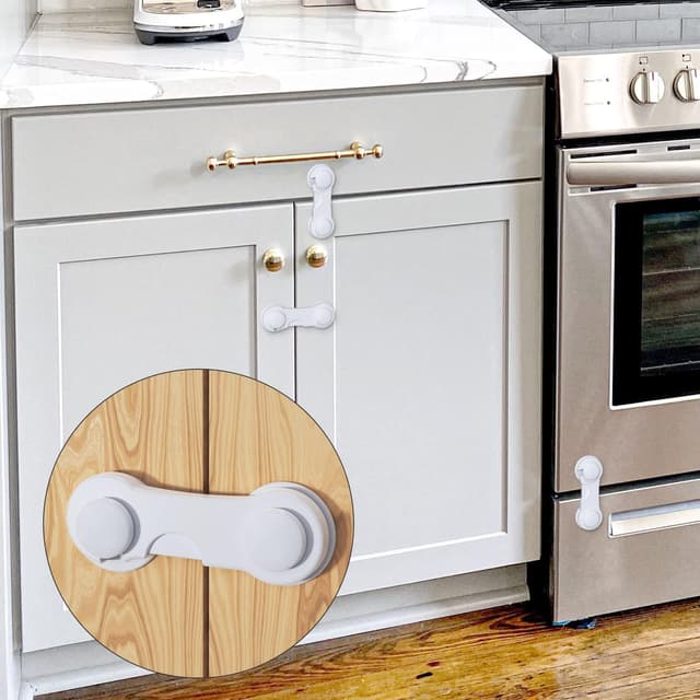 Detalle 2 de Septeamay child safety cupboard locks (12-pack) for drawers, doors & fridges