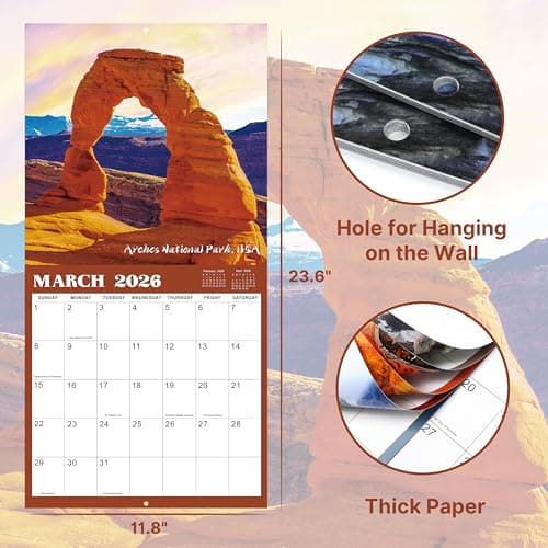 Thumbnail 2 de 2026 Wall Calendar, 12" x 24" ⚙