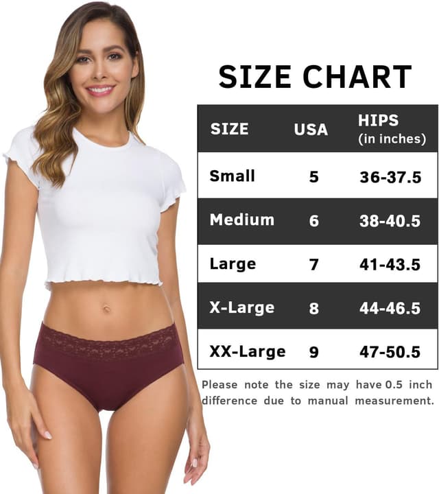 Thumbnail 6 de Wealurre Cotton Panties for Women (Bikini/hipster lace brief) – No-show VPL comfort pack