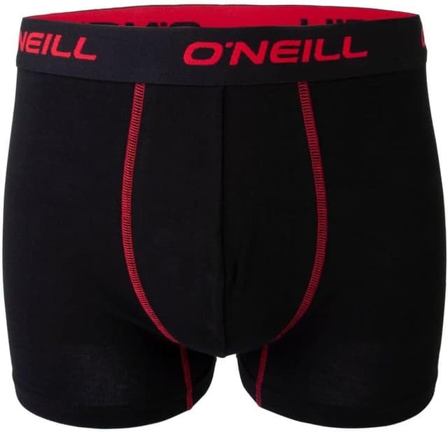 Detalle de O’Neill Herren-Boxershorts im 6er-Pack aus Baumwolle (ohne Eingriff) – Basic-Trunks in Schwarz/Rot/Blau