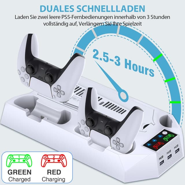 Thumbnail 3 de ZRZLMVP PS5 Standfuß Kühler mit Ladestation