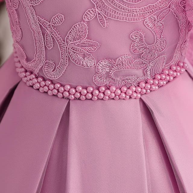 Detalle 2 de NNJXD Baby Girl Princess Pageant & Christening Tutu Dress with Lace and Bow