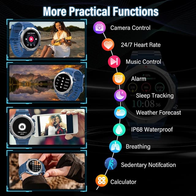 Thumbnail 4 de Military Smartwatch for Men & Women