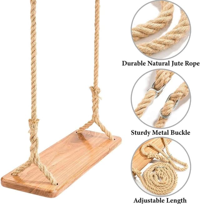 Detalle 2 de Columpio de Madera 55x19,5 cm - Diversión para Todos 🌳