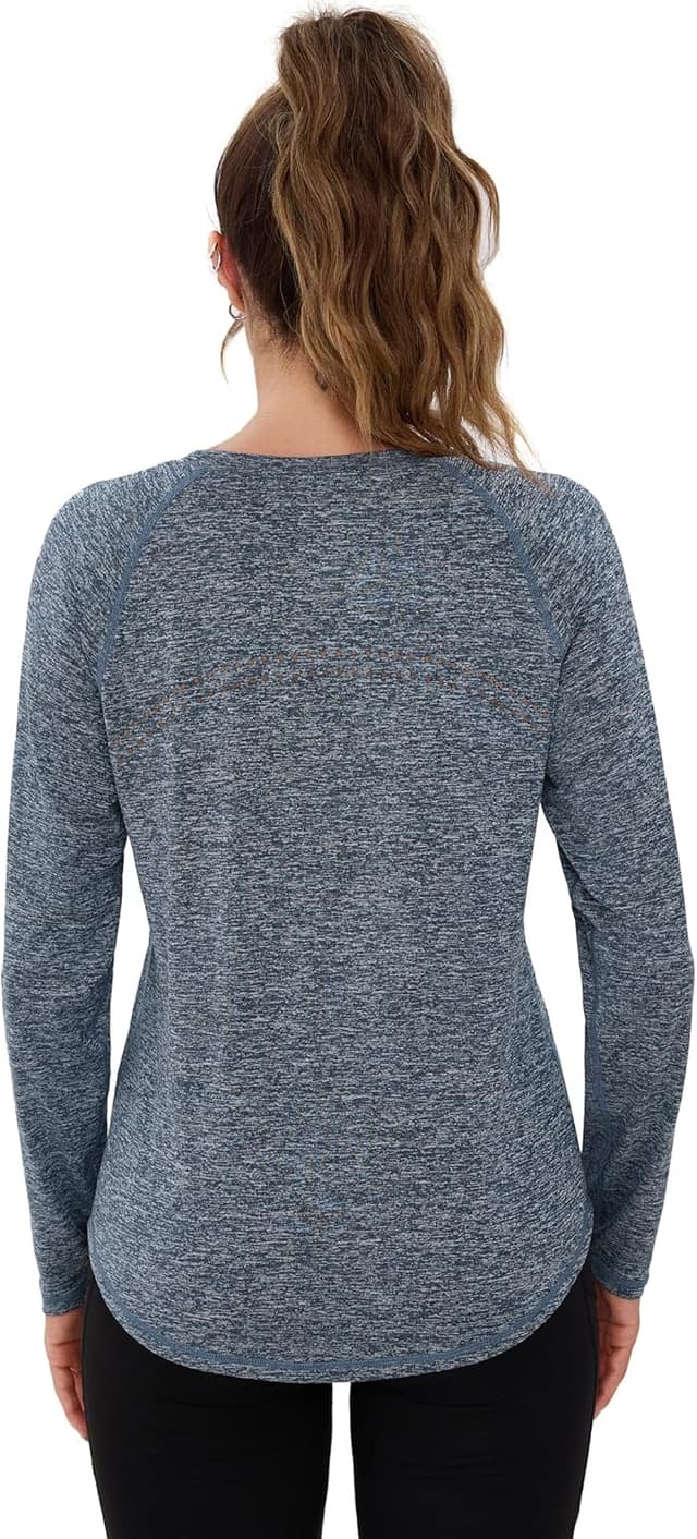 Detalle 2 de Terecey T-shirt sport femme à manches longues col rond, respirant et séchage rapide