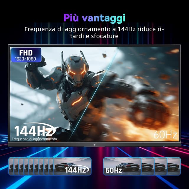 Detalle 2 de KTC Gaming Monitor 24 pollici FHD 144Hz/120Hz con pannello IPS e protezione luce blu