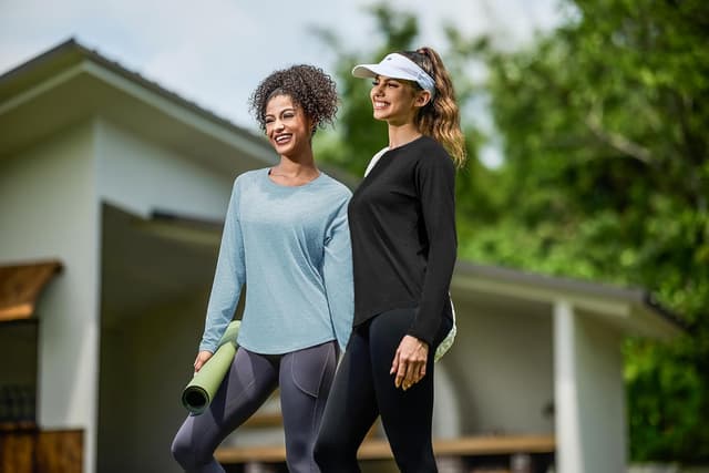 Detalle 2 de Gyabnw Sport Damen-Langarmshirt mit Mesh-Rücken – Funktionsshirt fürs Training, Yoga & Wandern