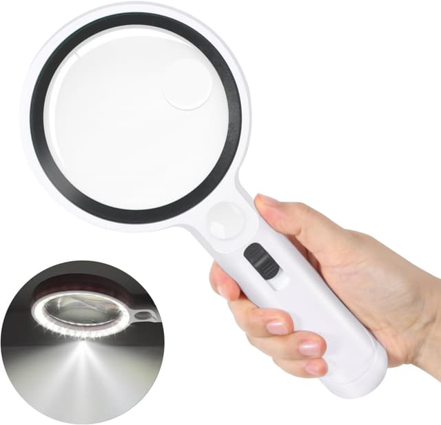 Detalle de Lente d’ingrandimento 30 LED 5x/13x/20x con luce e UV per lettura, ispezione e gioielli