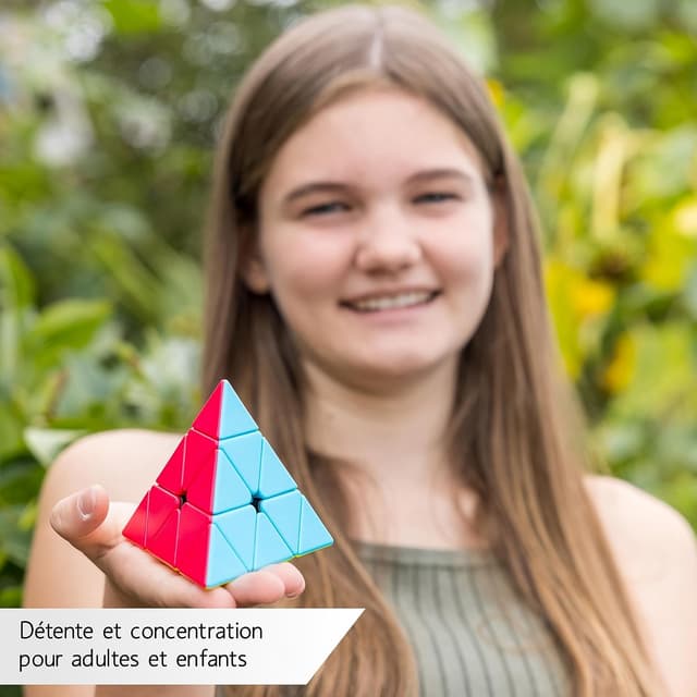 Detalle de CUBIDI Pyraminx Cube Triangle Magique (pyramide casse-tête en cube) – sans autocollant