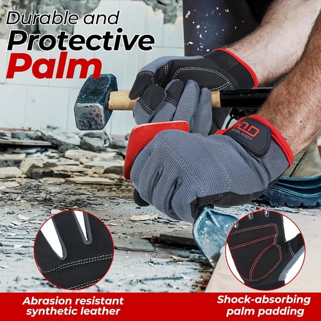 Detalle 2 de HANDLANDY Work Gloves for Men & Women with Touch Screen Utility Design