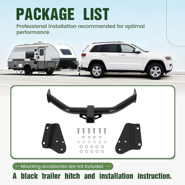 Thumbnail 6 de ALMULOO 2-Inch Class 3 Trailer Hitch Receiver (Powder-Coated Black Steel) for Dodge Durango & Jeep Grand Cherokee