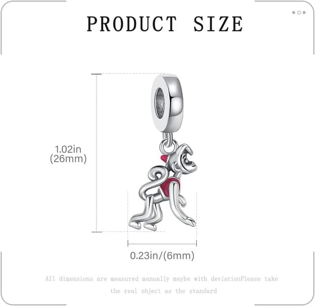 Detalle 2 de KEQ Charm-Anhänger für Armband aus 925 Sterling Silber (Bead-Pendant) für europäische & US-Charms