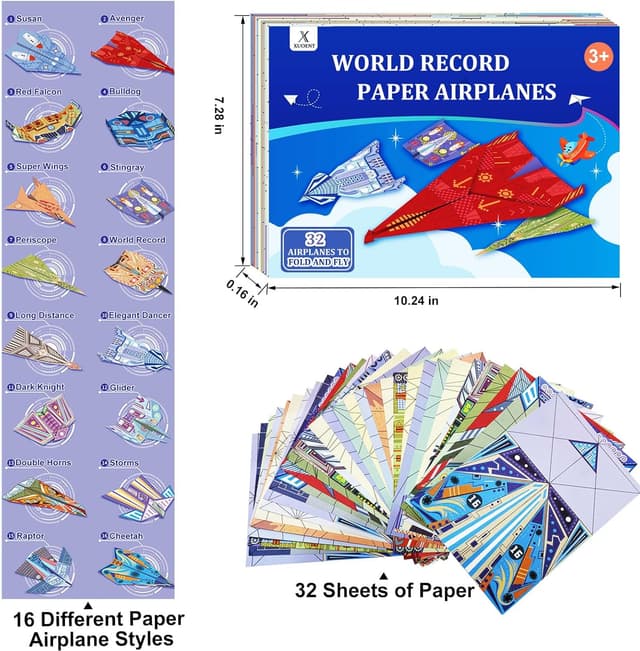 Thumbnail 6 de Paper Airplane Kits 16 Designs, 32 Sheets 📝✈