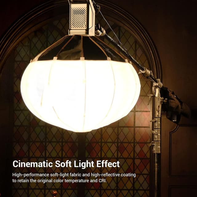 Detalle de SMALLRIG Laternen-Softbox 90 cm Bowens Mount 3932 mit flexiblem Klettverschluss-Barndoor