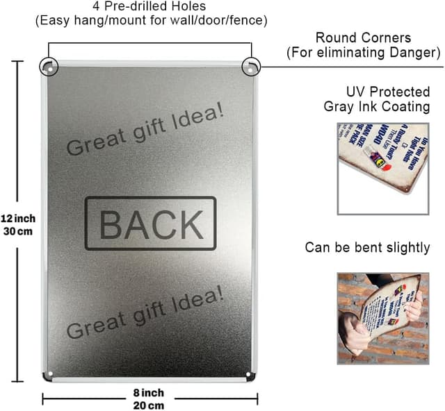 Detalle 2 de Dreawouy Funny Metal Bar Signs (20cm x 30cm) for Home Pub, Tiki Bar, Man Cave & Garage