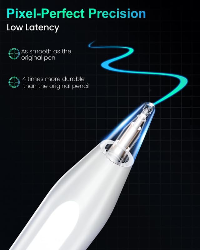 Detalle de Variglas Pencil for iPad (2018–2025) – 15-minute fast charging, tilt sensitivity & palm rejection, gradient purple