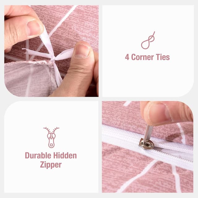 Detalle 1 de Lekesky Pink duvet cover set 230x220cm