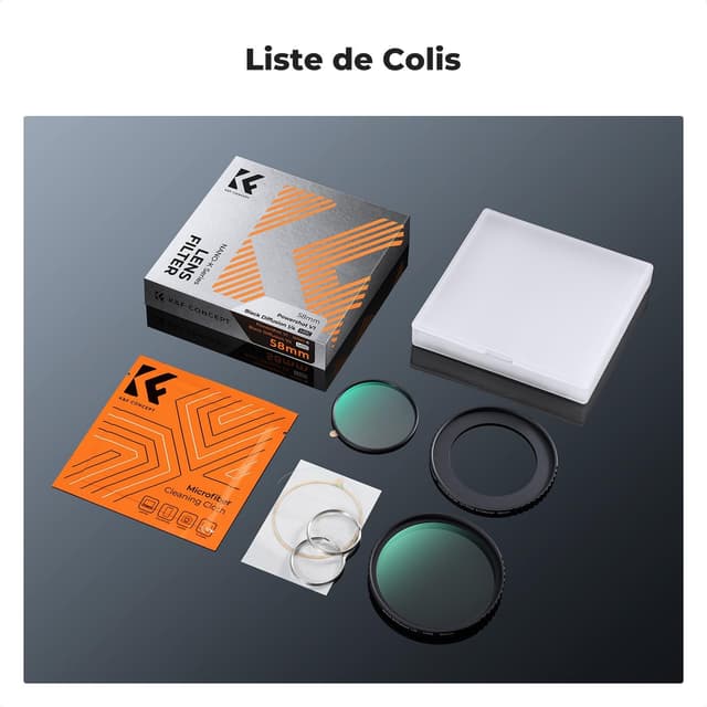 Thumbnail 6 de K&F Concept kit filtre UV Black-Mist 1/4 + bague adaptatrice (compatible Canon PowerShot V1)
