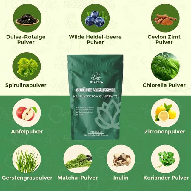 Detalle 2 de Grünes Entgiftungspulver mit Matcha, 200 g