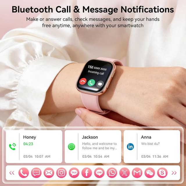 Detalle de Mingtawn 7 1.83" HD Smart Watch with Interchangeable Bands, Bluetooth Call & Health Monitoring