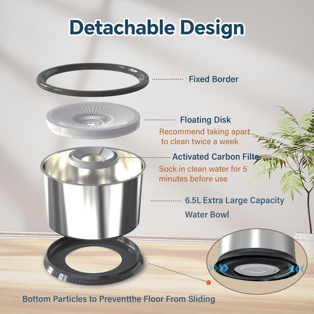 Thumbnail 2 de 6.5L No Spill Dog Water Bowl