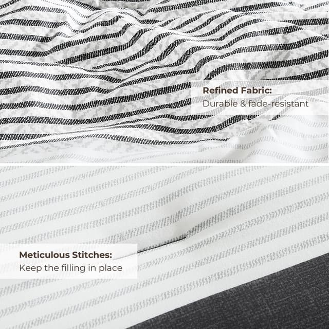 Thumbnail 6 de Litanika Queen Comforter Set (Black, White, Grey) — Lightweight 3-Piece Down Alternative Bedding