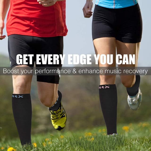 Detalle de Rwest X Calze Compressione Graduata per Donna e Uomo (Sport, Corsa, Bici e Viaggi) — Calze elastiche a compressione graduata