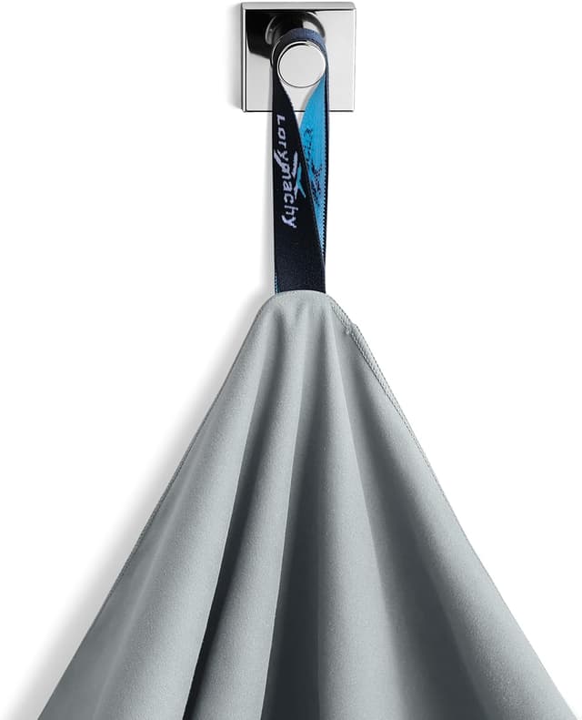 Detalle de Brooklyn Grey Microfibre Towel 90×180cm