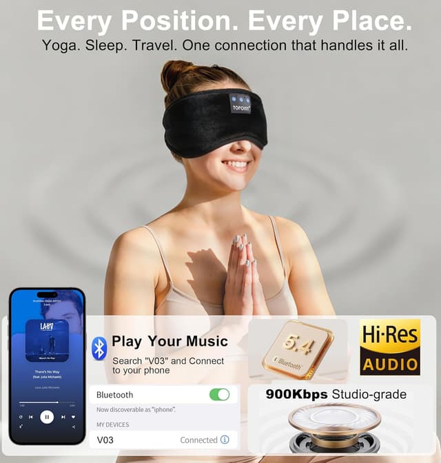 Thumbnail 4 de TOPOINT Sleep Mask Bluetooth 5.4 sleep headphones