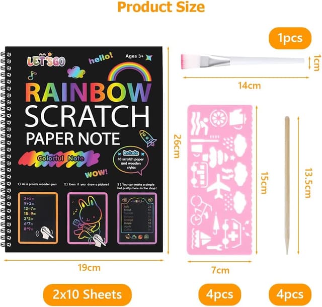 Detalle 2 de OFFCUP Scratch Art 2 piezas Manualidades Creativas