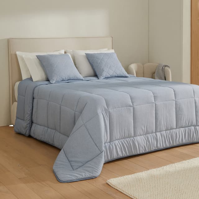 Detalle de Basics El Corte Inglés Leuna: edredón reversible con funda de cojín