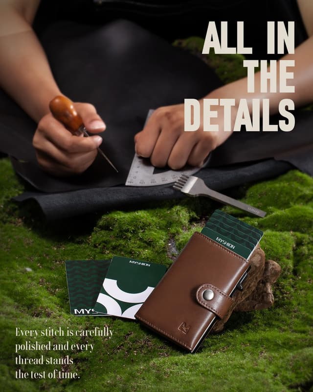 Detalle de MYSHION Mens Wallet with Coin Pocket 11-card đź§ľ