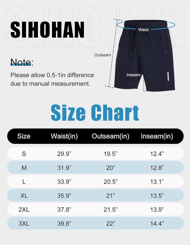 Thumbnail 5 de SIHOHAN Men's Gym Shorts 7 Inch Quick Dry