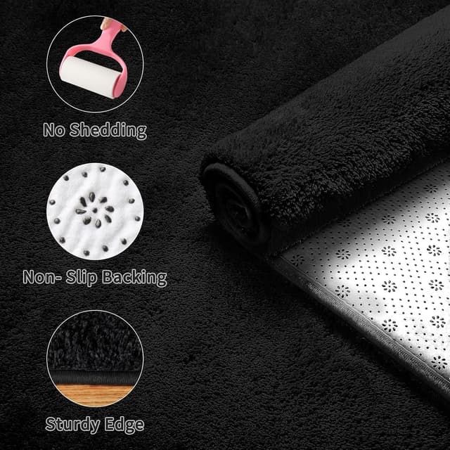 Detalle 2 de Sour Lemon large shaggy carpet rug 300x425cm in grey – washable, non-slip back, extra large for living room