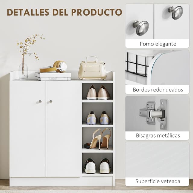 Thumbnail 5 de HOMCOM Mueble Zapatero 2 Puertas 12 pares