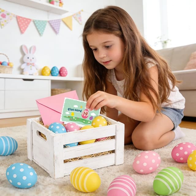 Detalle 2 de AhfuLife 27pc Easter Egg Hunt Clue Cards Game Kit with Winner Certificates