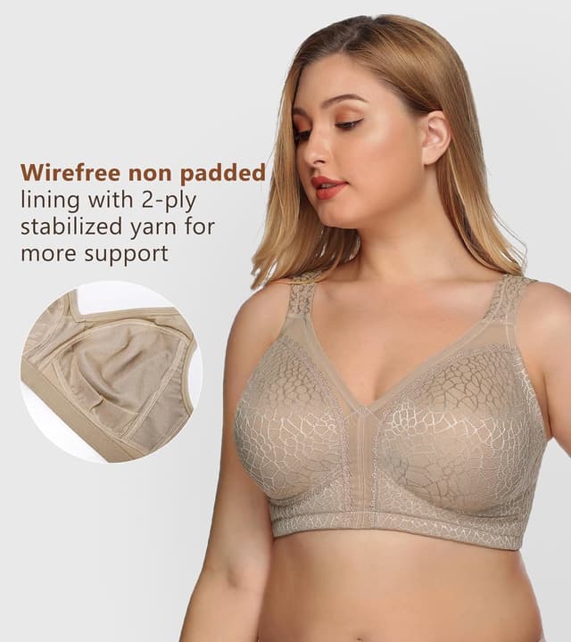 Detalle 2 de DotVol Damen Komfort Vollschalen Minimizer BH ohne Bügel in großen Größen