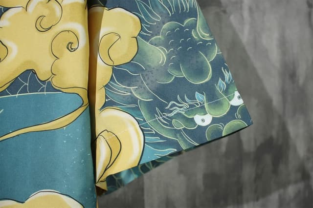 Thumbnail 6 de Herren 3/4 Arm Japanisches Kimono Harajuku Hemd (Hawaiihemden) – Sommer- und Freizeitshirt