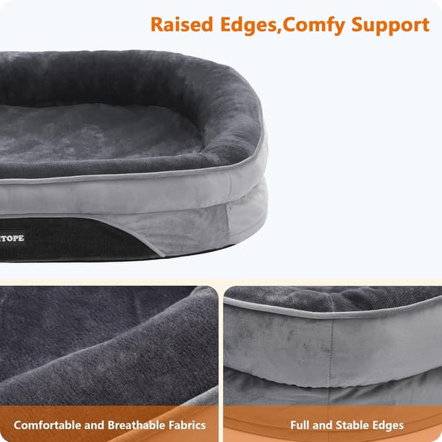 Detalle 1 de HMTOPE Orthopädisches Hundebett 106 x 79 x 17 cm