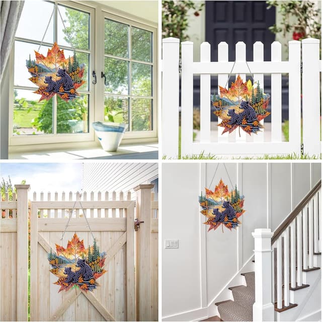 Detalle de Reofrey Hanging Diamond Art Kit (20x20cm) – acrylic diamond painting suncatcher pendant